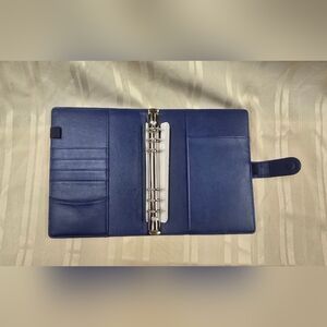 Blue Leather-Look 6-Ring Planner Binder